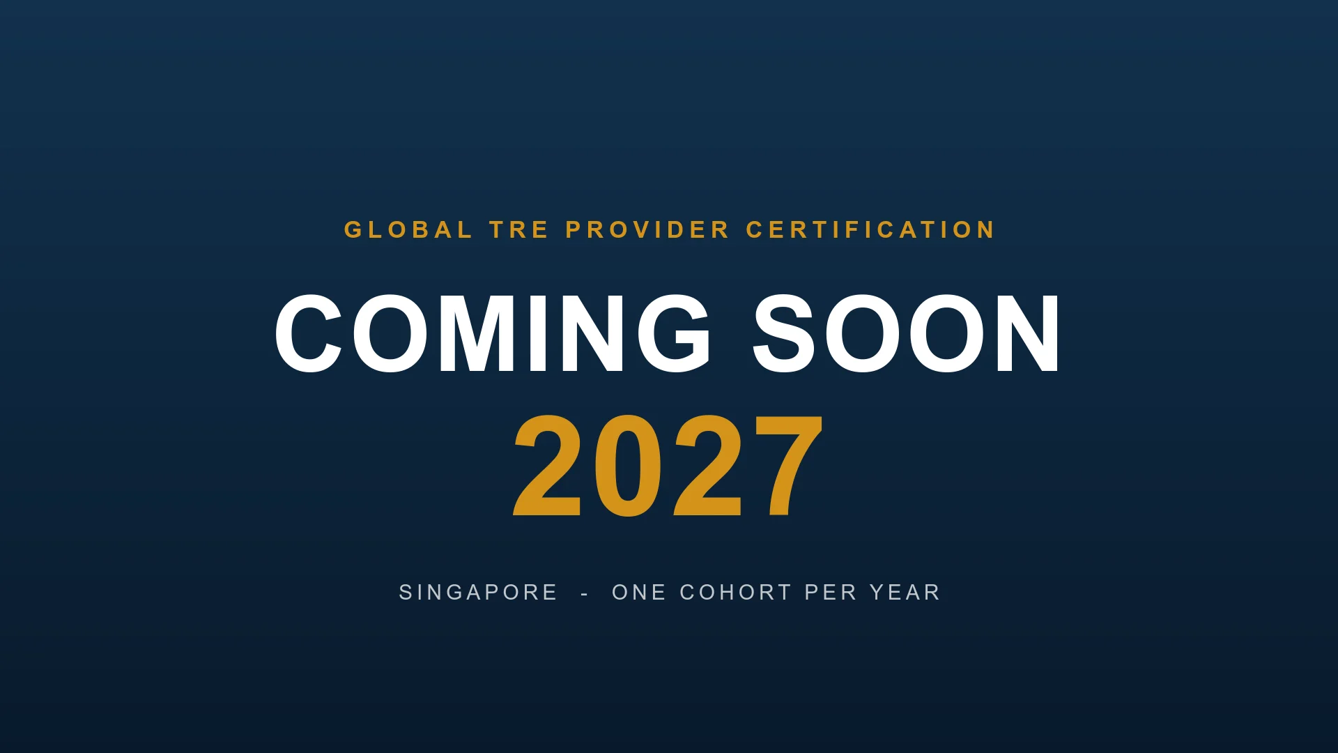 TRE&reg; Provider Certification 2027 — Coming Soon