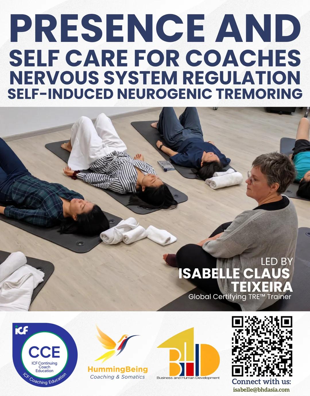 Presence and Self Care for Coaches — Nervous System Regulation & Self-Induced Neurogenic Tremoring, led by Isabelle Claus Teixeira
